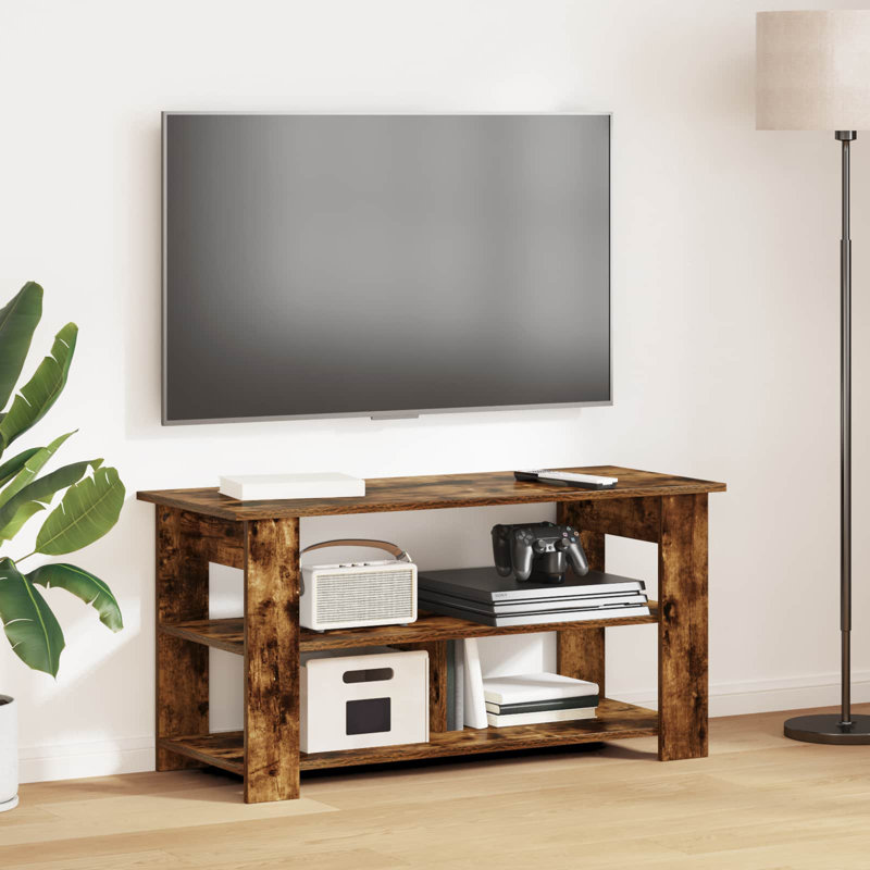 TV Stand for TVs up to 88", Smoked Oak