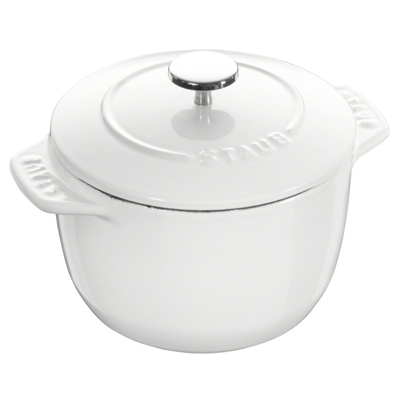 Staub Cast Iron 1.84-qt Petite French Oven, Matte White, 1.84 quarts