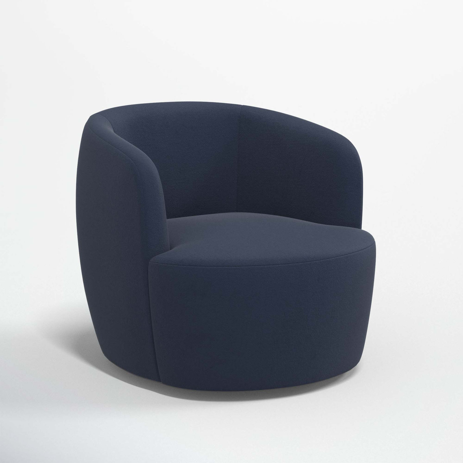 Mina Swivel Barrel Chair, Classic Ink Performance Velvet