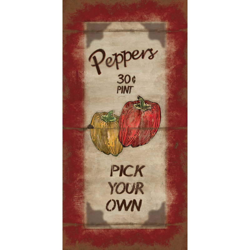 Pick Your Peppers - Painting Print, 46 cm H x 30 cm W, Black Floater Framed