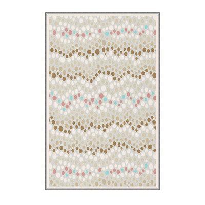 Stylish Woven Carpet (3.9 x 4.0 ft), 100% Polyester, Pile Height: 0.3 in | Antibacterial & Non-Slip Underside, 3D Digital Printing | Machine Washable, Perfect for Home Décor, Living Room & Bedroom Use