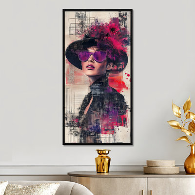 Noir noir rose Burlwood III - impressions encadrées modernes, décoration murale audacieuse