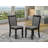 Monza Parsons Dining Chairs - Baby Blue Linen Fabric Padded Chairs, Set of 2, Wire brushed Linen White-478704002-478704003