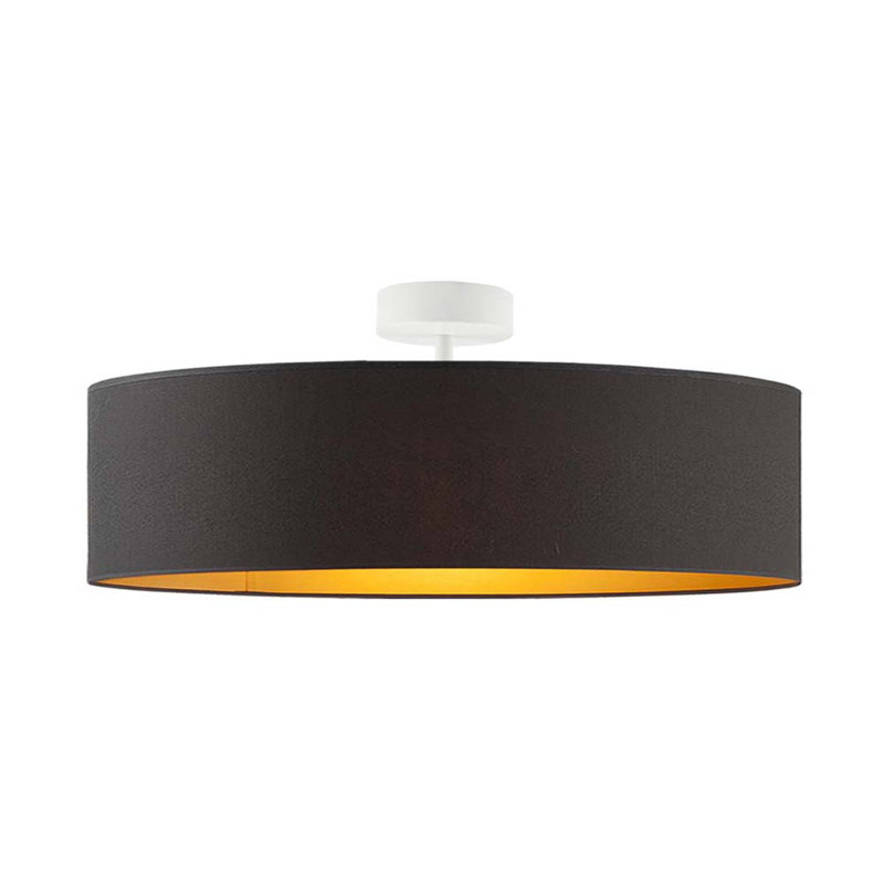 Sundquist Fabric Semi Flush Mount, White, Black