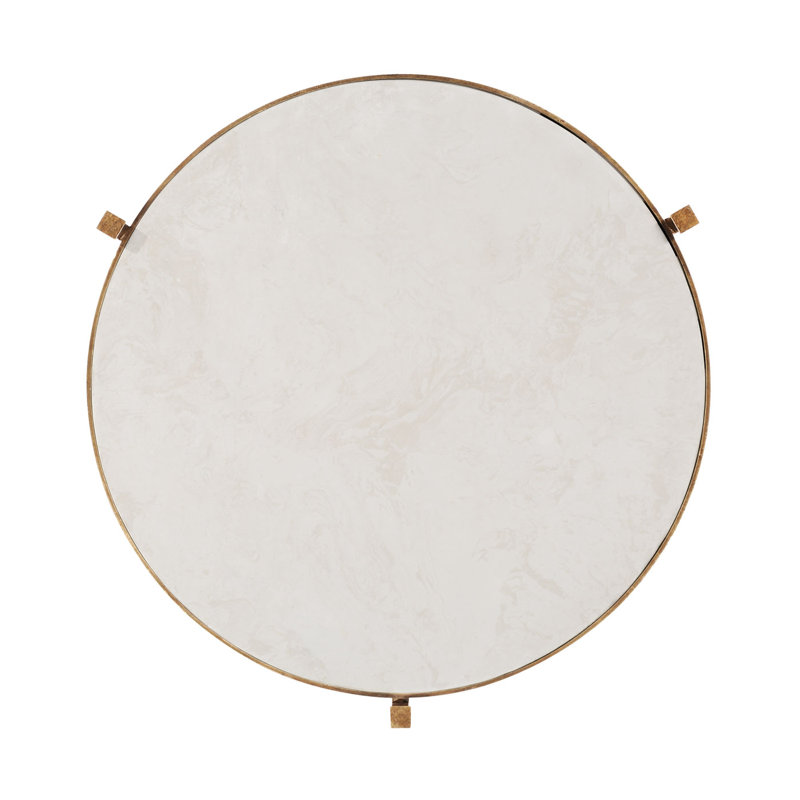 Luxe End Table, Gilded Iron, Genuine Sliver
