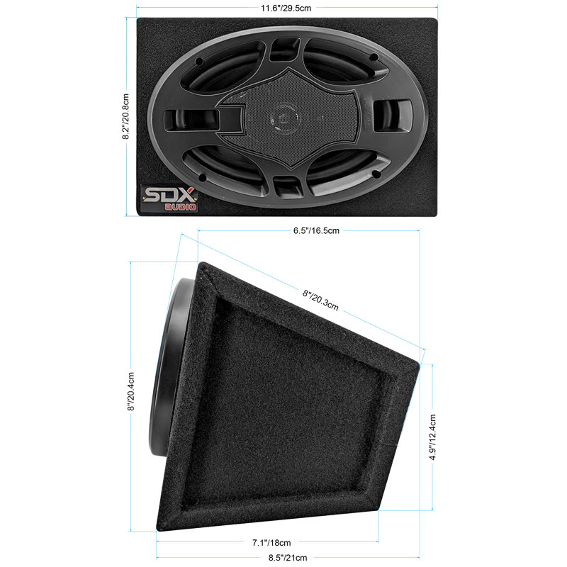 SDX Audio - 6"x9" 4-way Car Speaker System Hatchback Boxes - Black