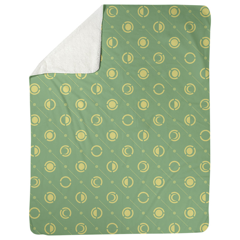 Couverture polaire moon phases, l 60 po x L 80 po, Vert / Jaune