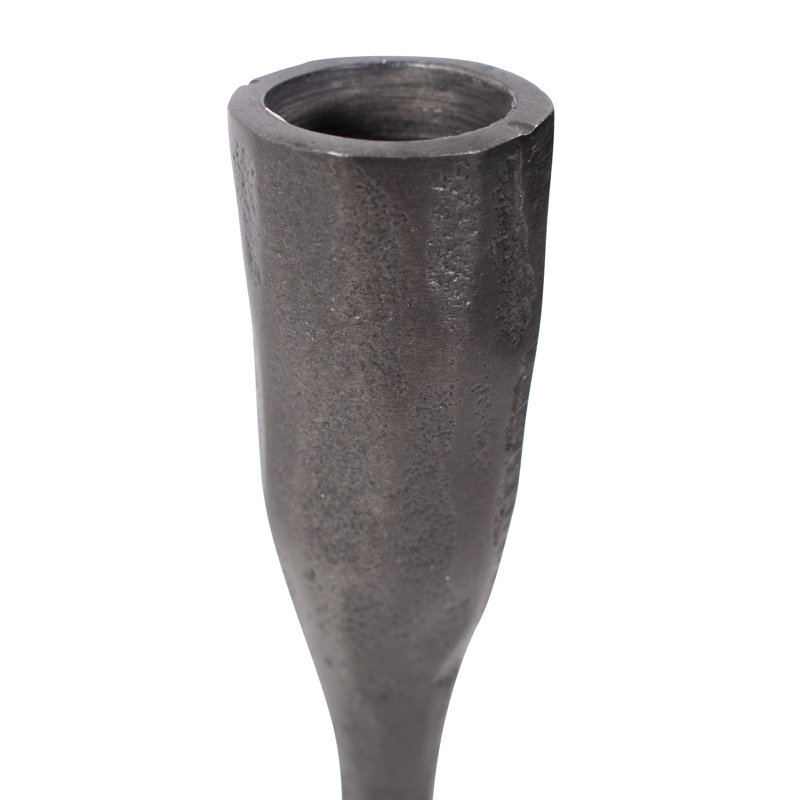 Bougeoir en fonte d'aluminium sculpté Asher, H 10,5 po x l 3 po x P 3 po