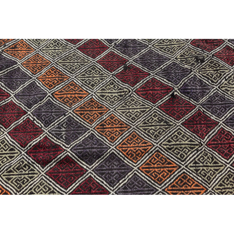Tapis Boho, tapis audacieux, tapis en laine rouge, tapis rétro, kilim, tapis décoratifs 3,9 x 5,4 pi, tapis turc