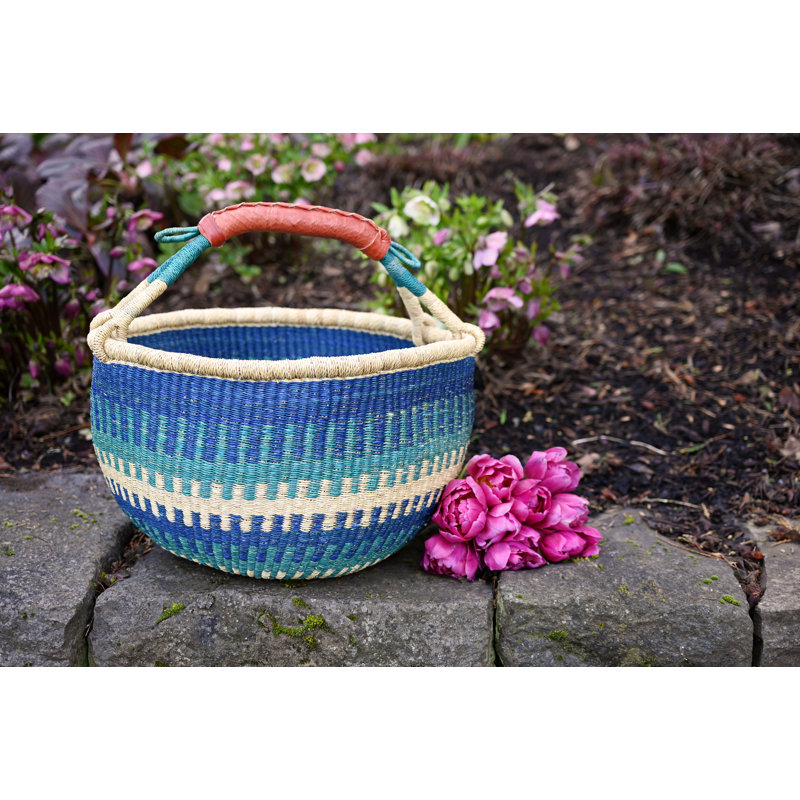 Panier Bolga à motif Bluebell, Bleu / Naturel