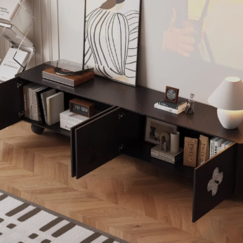 Meuble télé de style nordique avec rangement rétro, 86.61"