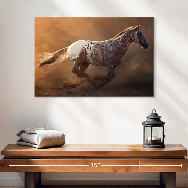 Cheval Appaloosa rapide, H 16 po x l 24 po