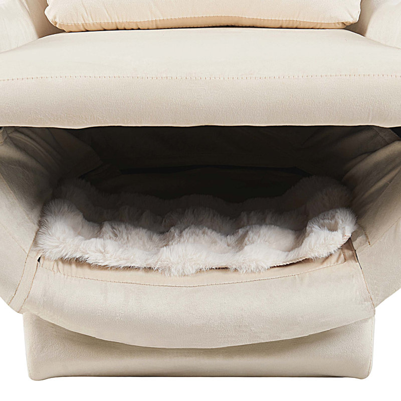Méridienne pivotante en lin 2 en 1 Pet Furniture, Cream White