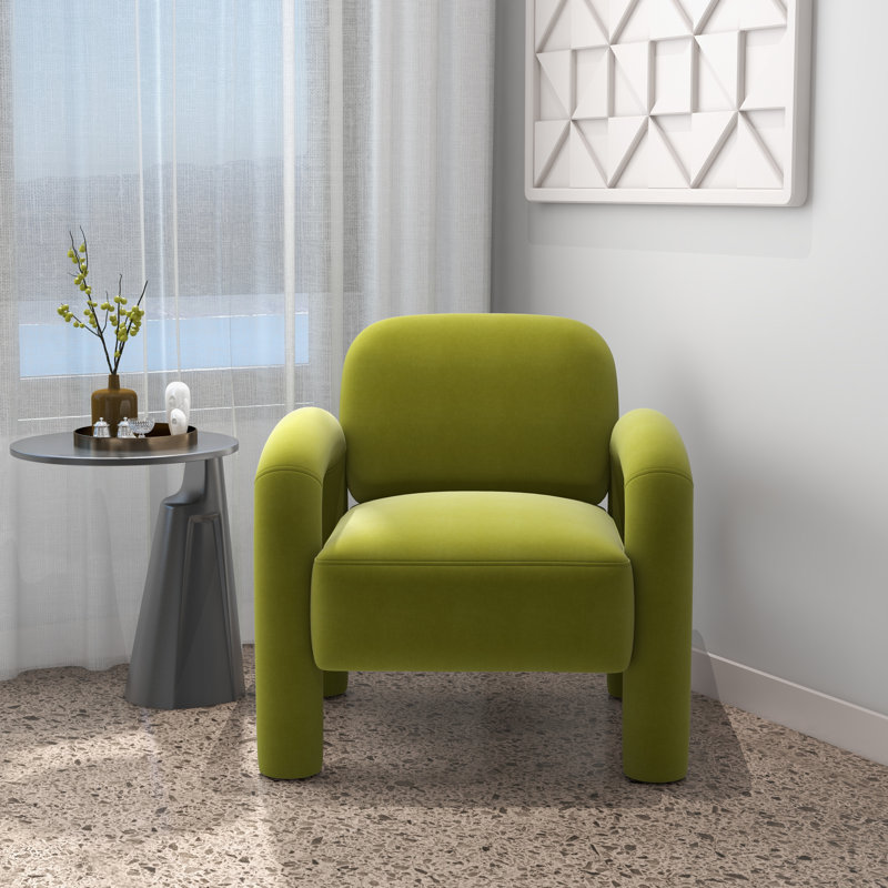 Iryanna Velvet Armchair, Light Green Velvet, 1