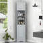Armoire de rangement haute multifonctionnelle avec deux portes et tablettes réglables, tablette ouverte