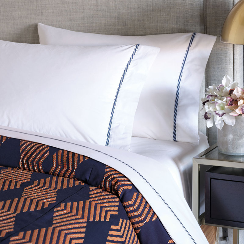 Sheet Set, Twin Sheet Set + 1 Pillowcase, White/Blue