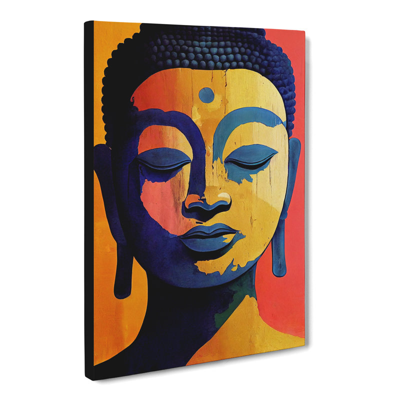 CAN-V0523-311X Buddha Palette Knife - Wrapped Canvas Print, 50cm H x 35cm W x 3cm D