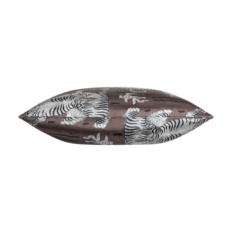 Abstract Velvet Reversible Throw Pillow, Brown