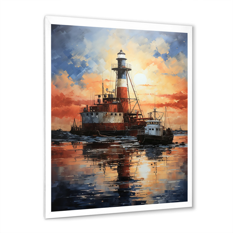«Ishanvi Orange Oil Rigs Fields In Texas», reproduction d'art sur toile, Cadre photo blanc, H 20 po x l 12 po x P 1 po