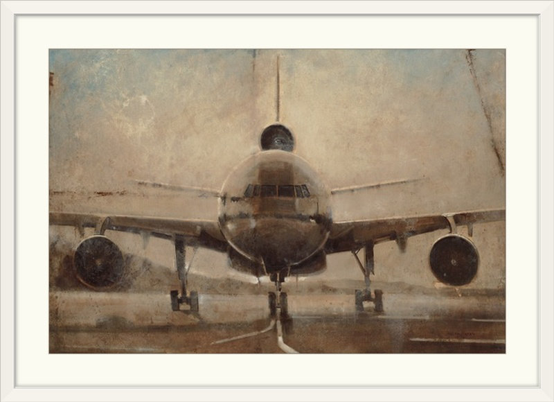 «Crepuscolo Tonal Plane» par Joseph Cates, reproduction d'art, Cadre blanc, H 28 po x l 38 po x P 1 po