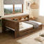 Lit de jour en bois pleine grandeur avec tablettes de rangement, USB, DEL et lit gigogne-1560745010