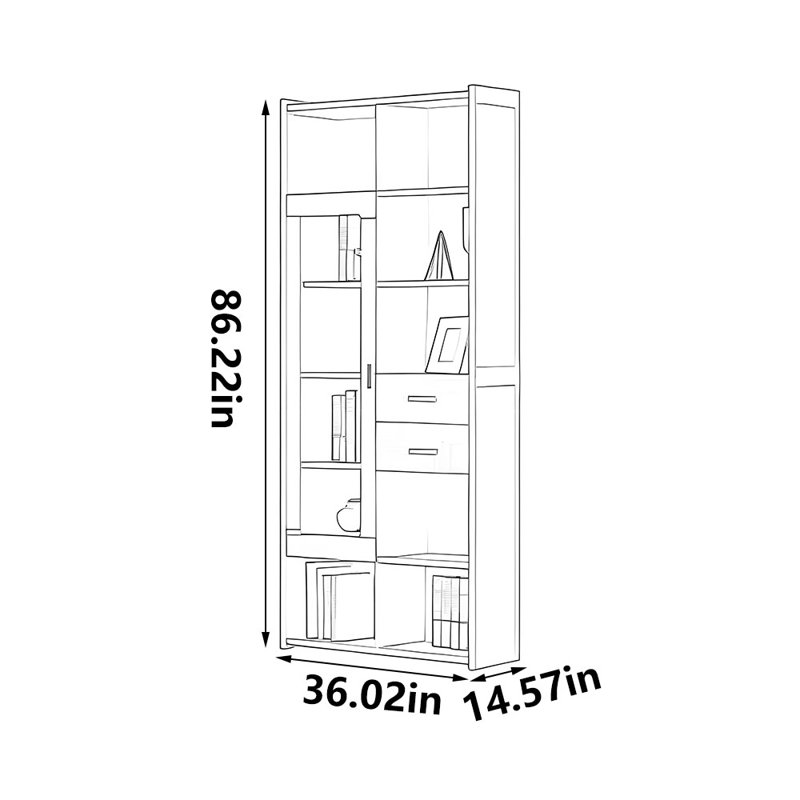 Bibliothèque entièrement en bois massif