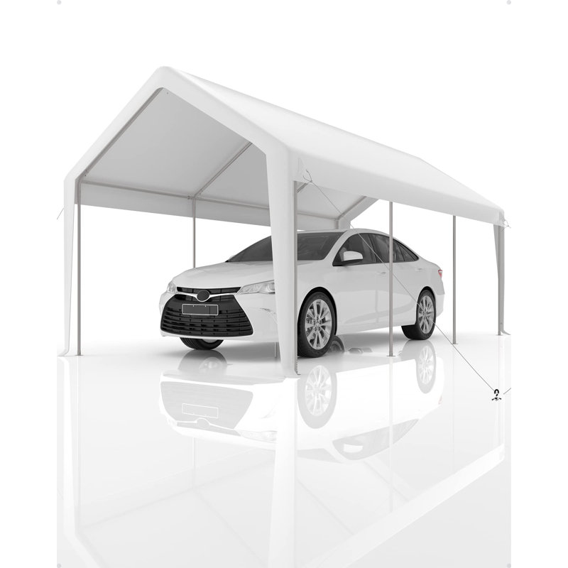 Waterproof Heavy Duty Carport Canopy, UV Resistant Multi-Use Outdoor Storage Garage Party Tent, 335cm H x 396cm W x 762cm D