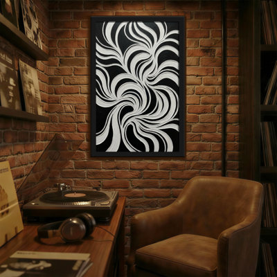 Abstract Black And White Swirl Pattern Design