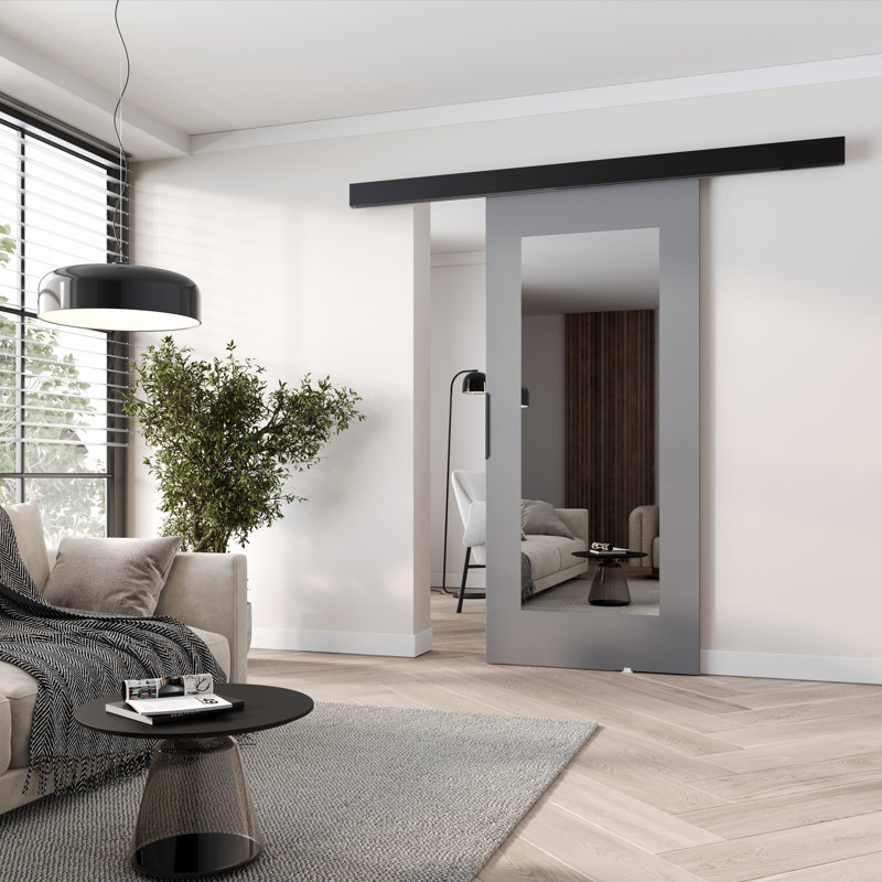 Sliding Door Prim I, Interior Door, 96cm x 205cm, Grey/Black