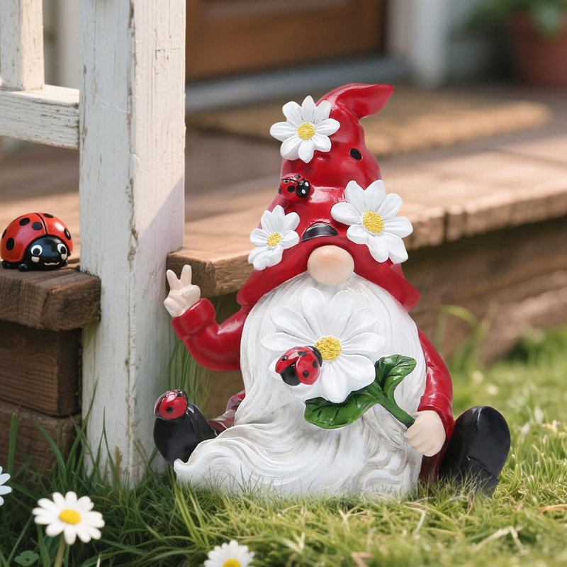 Décorations de coccinelle gnome printanière