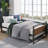 Barrett Metal Daybed with Trundle Pull-Out - Sturdy Black Metal frame - Modern Industrial frame