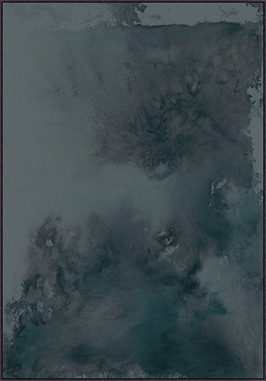 Ink Movement Blue Framed Print Canvas