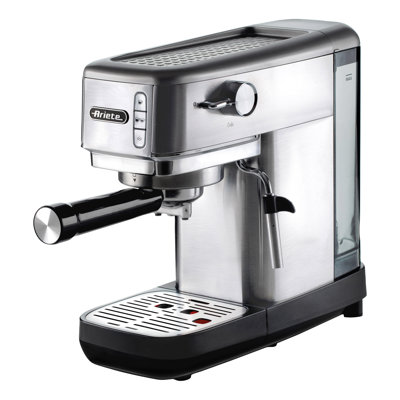 Ariete Metal Slim Espresso Coffee Maker Brushed Stainless Steel
