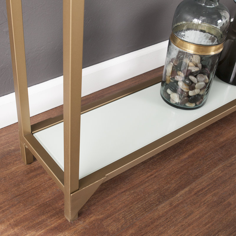 Console Charlie-Adam, Or, 29" H x 56" W x 8" D, Clear
