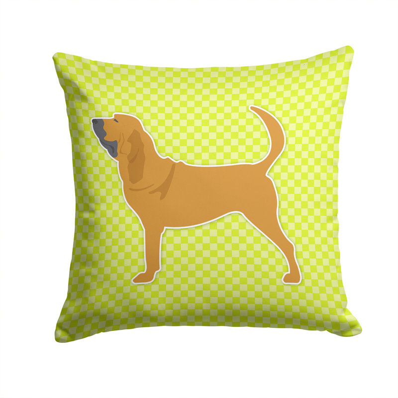 Coussin décoratif intérieur/extérieur bloodhound, H 14 po x l 14 po x P 3 po, Vert