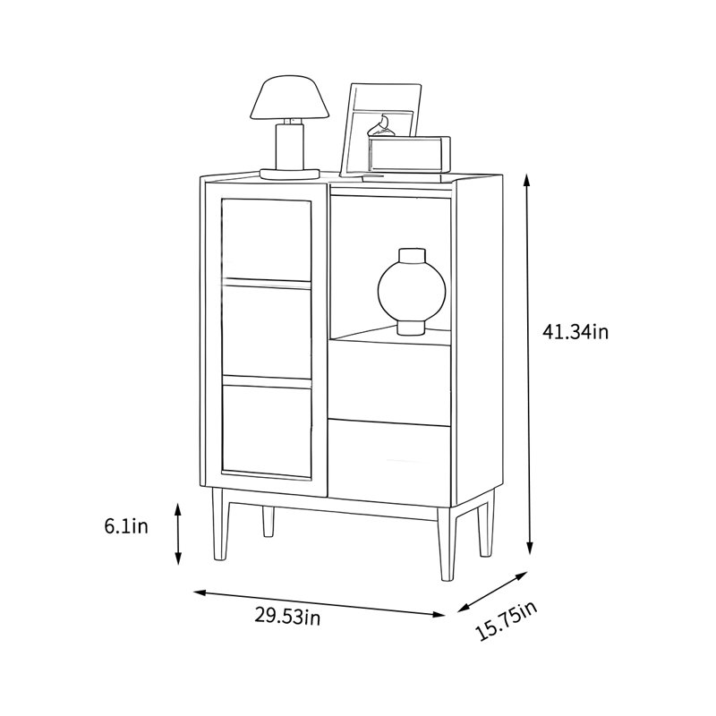 Armoire de rangement simple pour le salon, Noyer