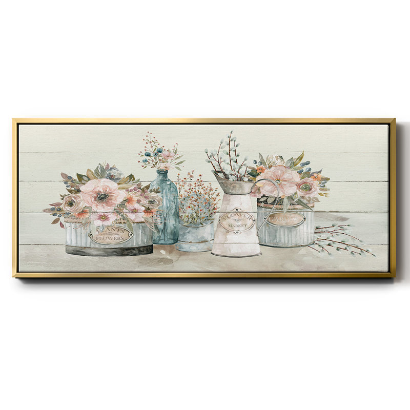 Marché aux fleurs - Toile encadrée, 12" H x 30" W