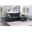 Canapé d'angle convertible en velours noir avec lit gigogne et méridienne de rangement, 2 pièces