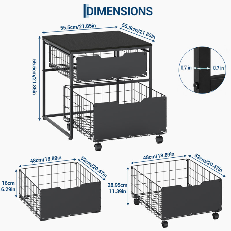 55.5 cm W Shelving Unit, Black
