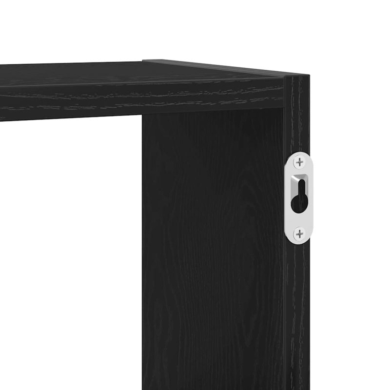 Wall Shelf Black Oak Engineered Wood, 42cm H x 129cm W x 18cm D