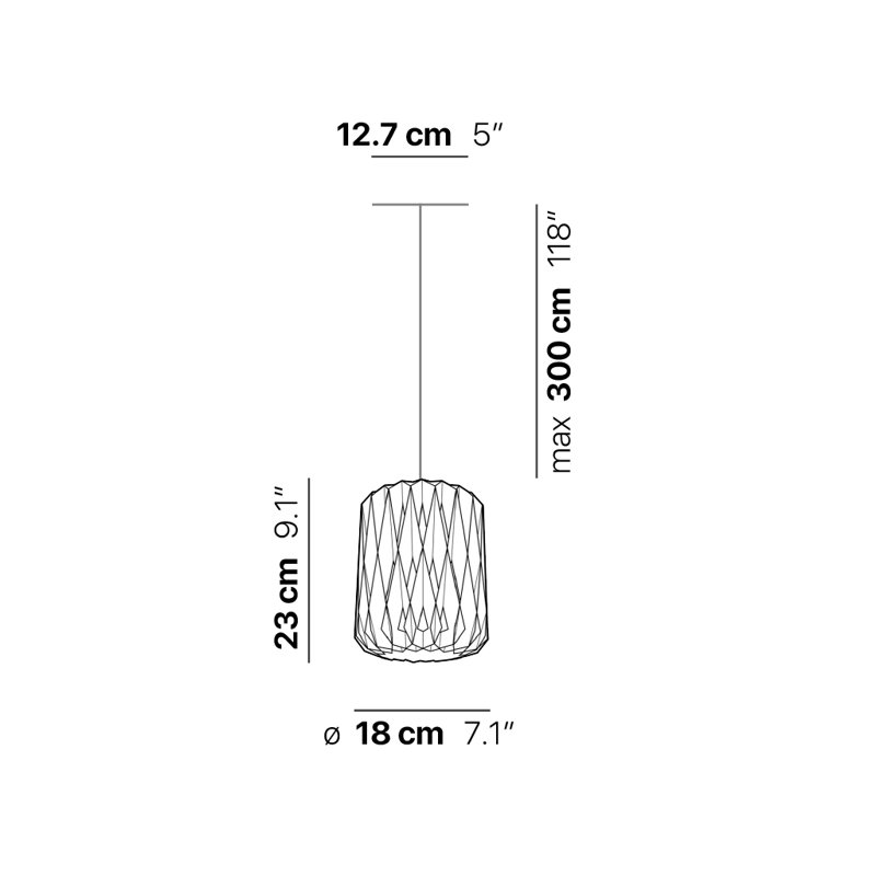 Pilke 1 - Light Pendant, White Stained