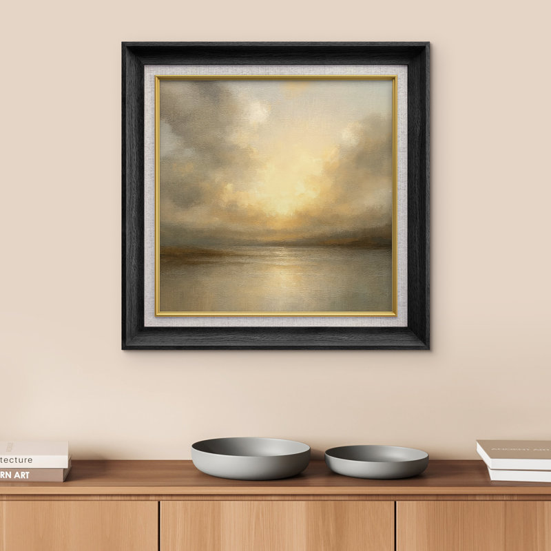 Art mural encadré de qualité supérieure - impression de paysage rétro pour décor de chambre à coucher - 26 po x 36 po, Noir