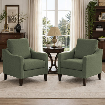 Fauteuil d'appoint rembourré avec pieds en bois massif