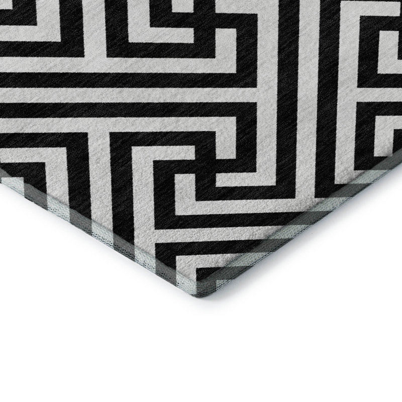 Tapis noir en tweedy lavable à la machine Premium, Rectangle 10 pi x 14 pi