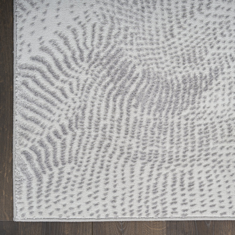 Alim Abstract Machine Made Area Rug, Rectangle 183 x 274 cm, Grey