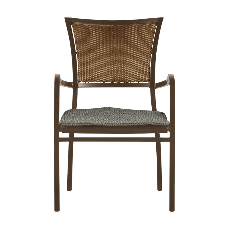 Chaise avec accoudoirs Aire - Alun chêne / Osier résine Raphia, Welt, Cabana à rayures minuit, Chêne / Raphia