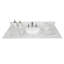 Plateau de meuble-lavabo en pierre reconstituée blanc 43 po x 22 po avec lavabo et dosseret en céramique encastré Carrara