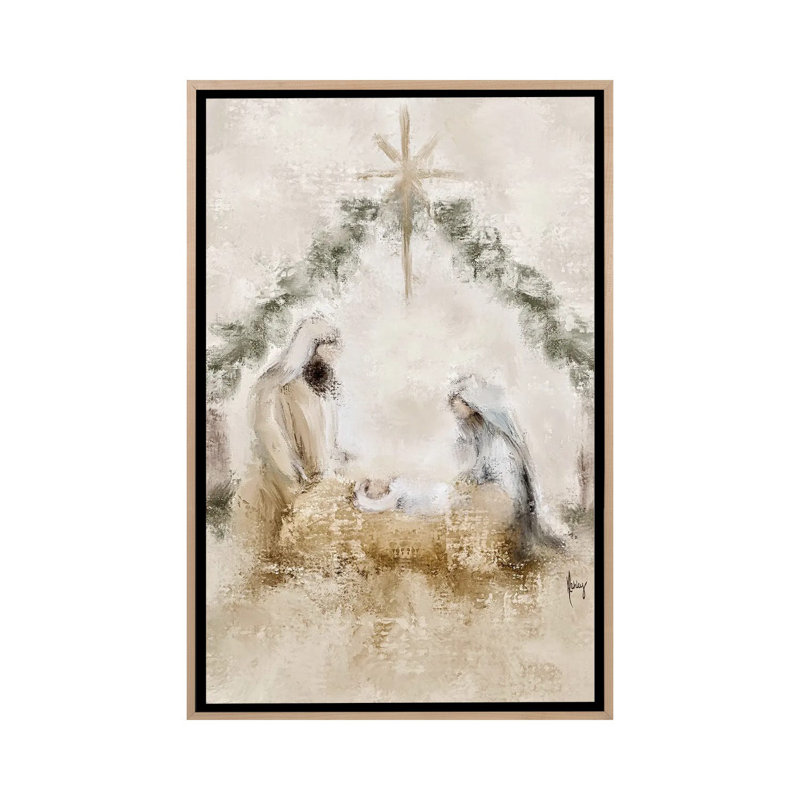 «Night Divine», reproduction d'art sur toile encadrée, H 60 po x l 40 po, Cadre flottant sans passe-partout, Beige