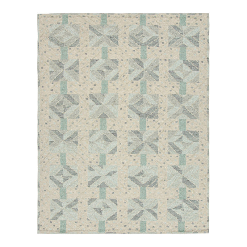 Scandinavian Wool Geometric Area Rug, Rectangle 10' x 14'