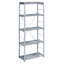 Bibliothèque grise et argentée à 4 tablettes - Rangement polyvalent pour la maison en acier et en bois